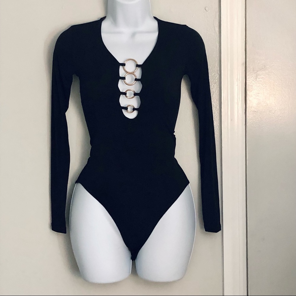 Black Ring Detail Bodysuit